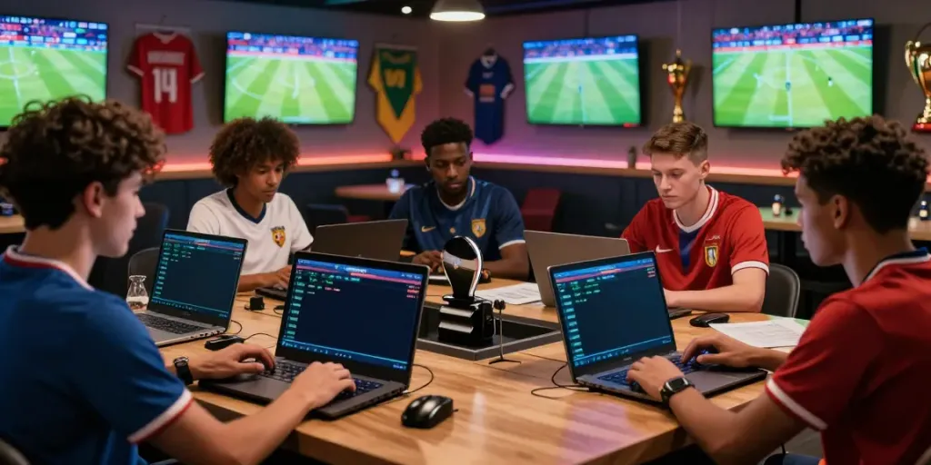 Exciting betting environment with bettors engaged at WWBOLA, analyzing live match stats.