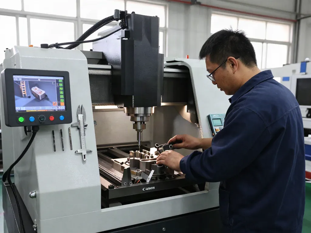 Precision CNC machining supplier showcasing skilled technician at work in a high-tech workshop.