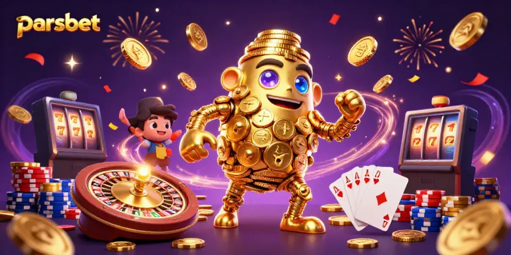 Parsbet ile zenginleşen bir oyun deneyimi sunan 3D altın golemi ve casino ögeleri