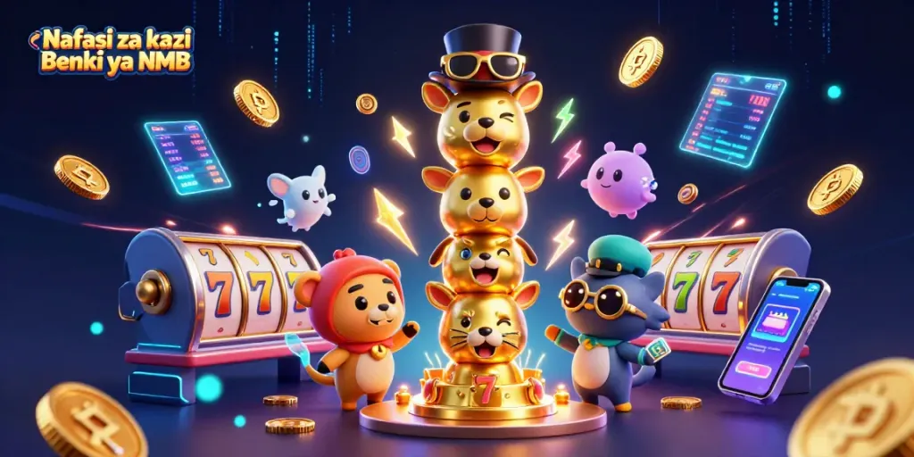 Nafasi za kazi Benki ya NMB highlights exciting slot game action with a vibrant 3D totem pole.