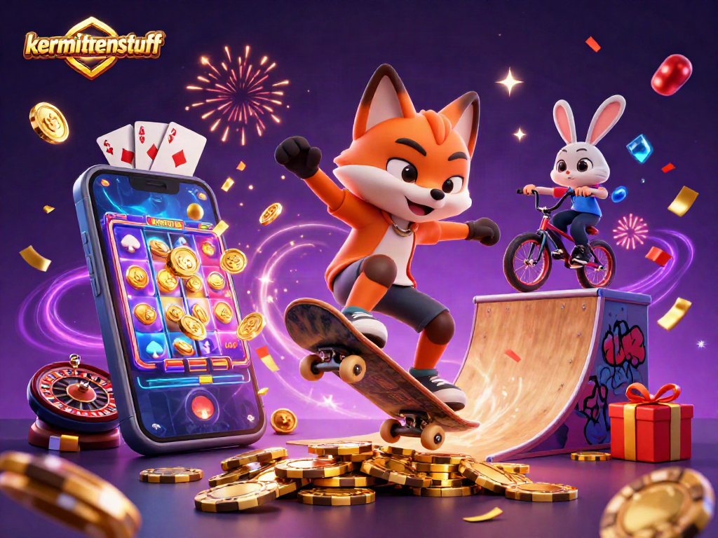 Experience kermitmentstuff with a vibrant 3D scene showcasing casino excitement and fun.