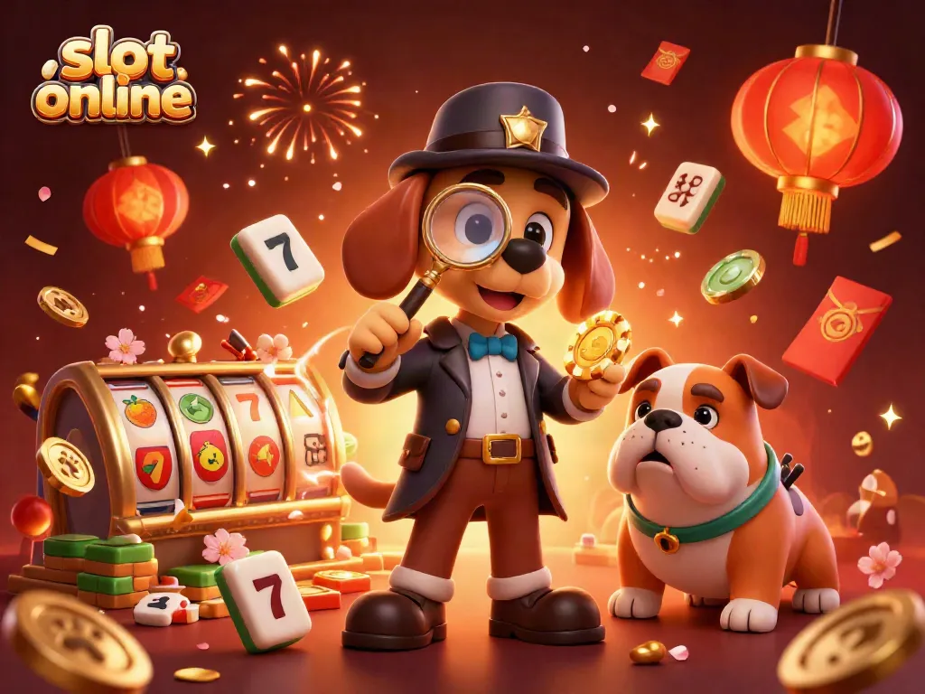 Play engaging slot online games with our colorful casino illustration featuring charming characters and vivid details.