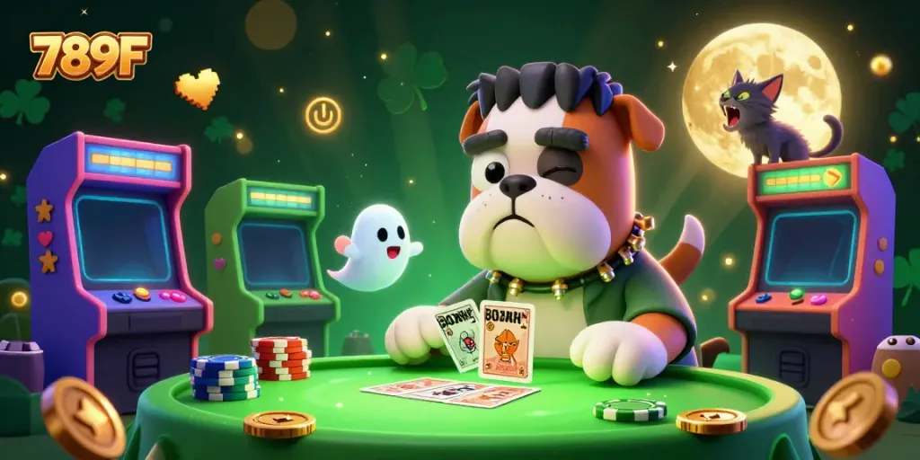 Experience thrilling card games at 789F with colorful elements and engaging characters.