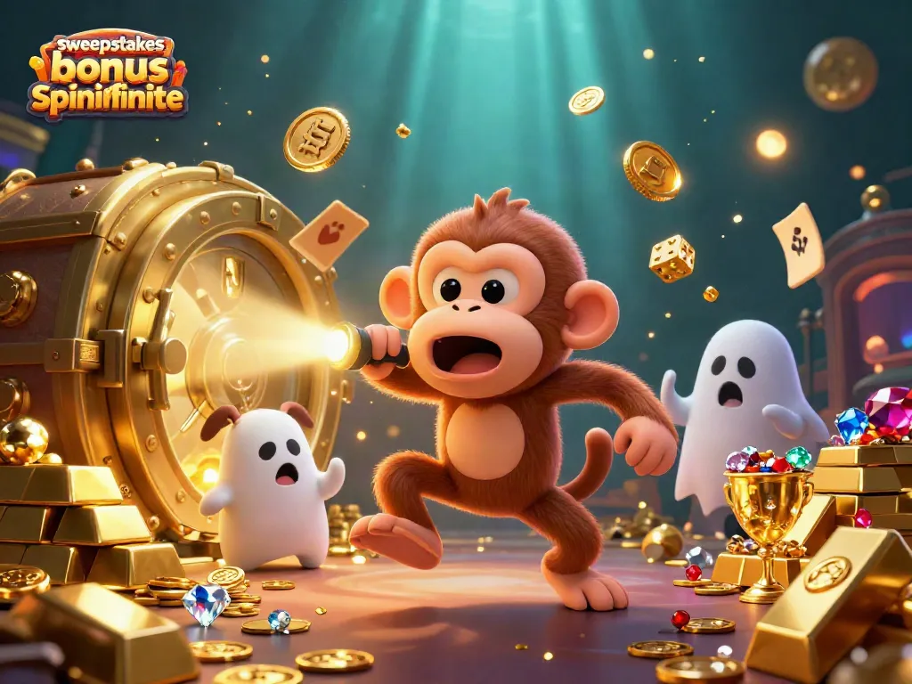Engage with the sweepstakes casino bonus spinfinite through playful, captivating characters in a fun casino setting.