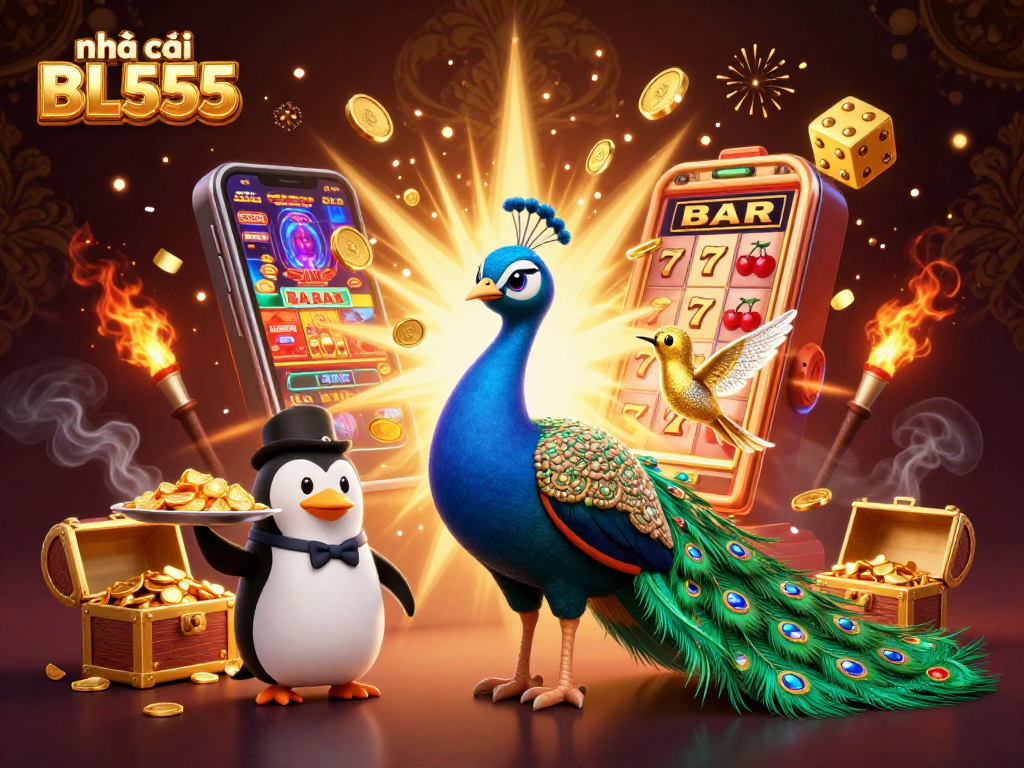 Participate in the thrilling action at nhà cái BL555 with a vibrant casino scene showcasing luck and excitement.