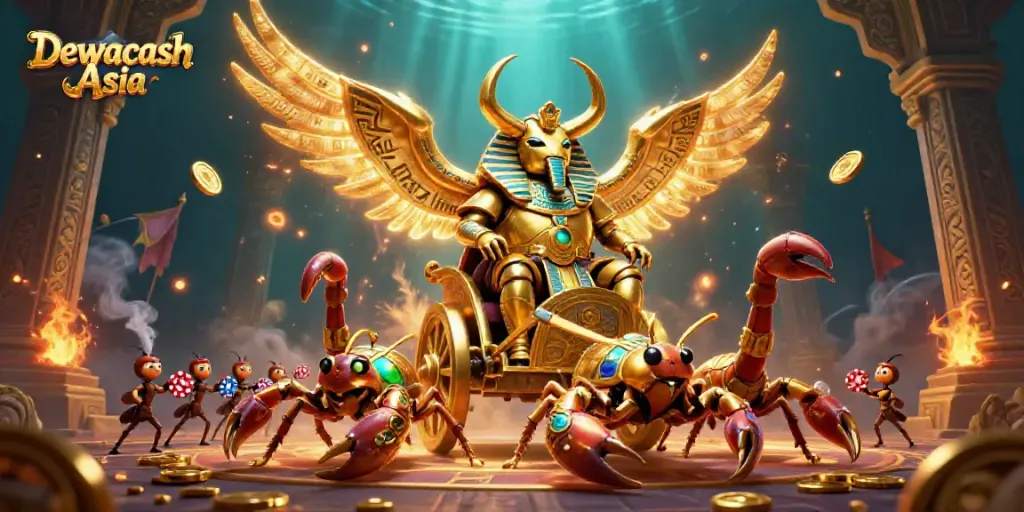 Engage your luck with Dewacash Asia: a thrilling 3D casino scene featuring stunning gaming characters and dynamic elements.
