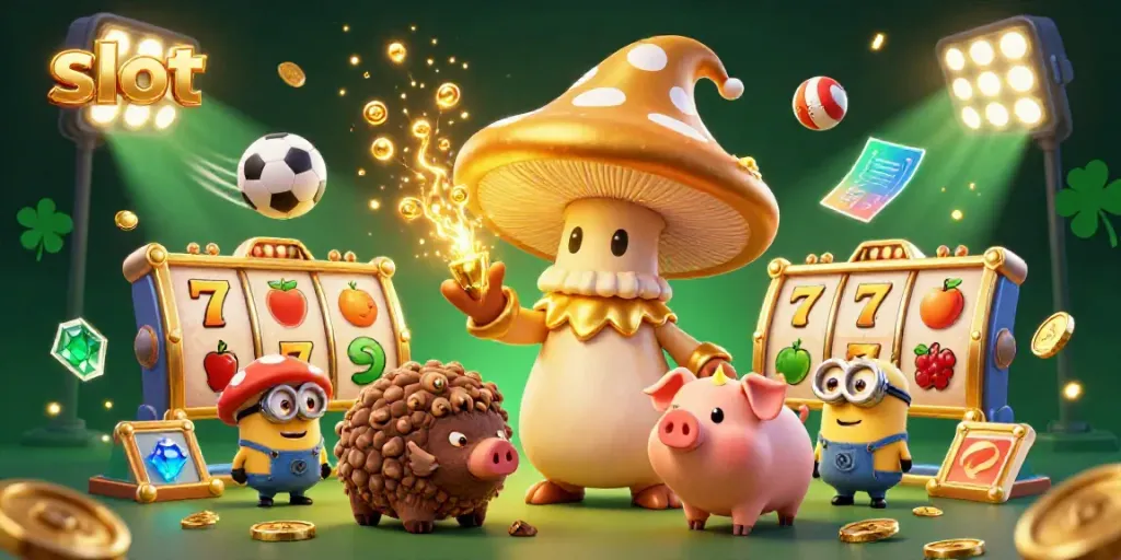 Slot memberikan pengalaman bermain yang seru dengan gambar ilustrasi kasino 3D yang berwarna-warni.
