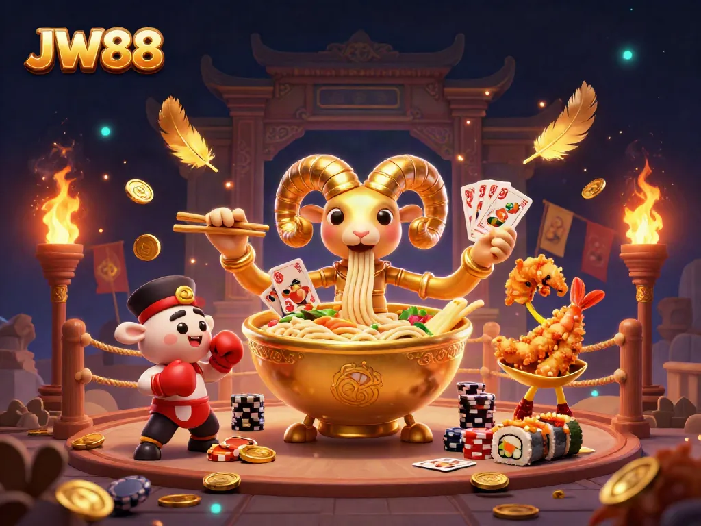 Experience thrilling gameplay with JW88's vibrant casino scene featuring dynamic characters and rich visuals.