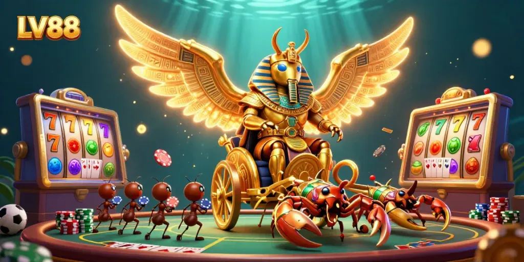 Experience excitement and winning potential at LV88 Casino with thrilling slot machines and vibrant gaming elements.