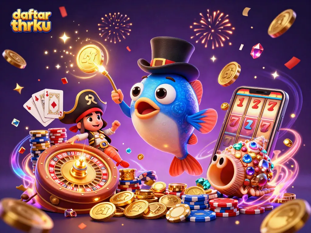 Engage in the vibrant world of daftar thrku with exciting characters and casino elements.