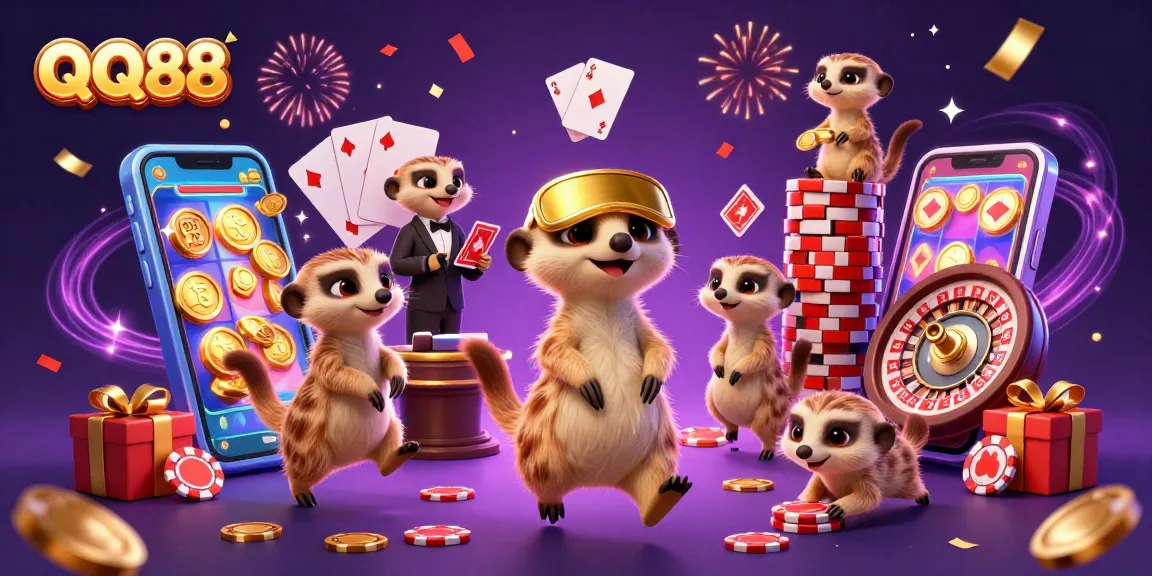 Experience thrilling gameplay at QQ88 with a vibrant scene featuring engaging casino activities.
