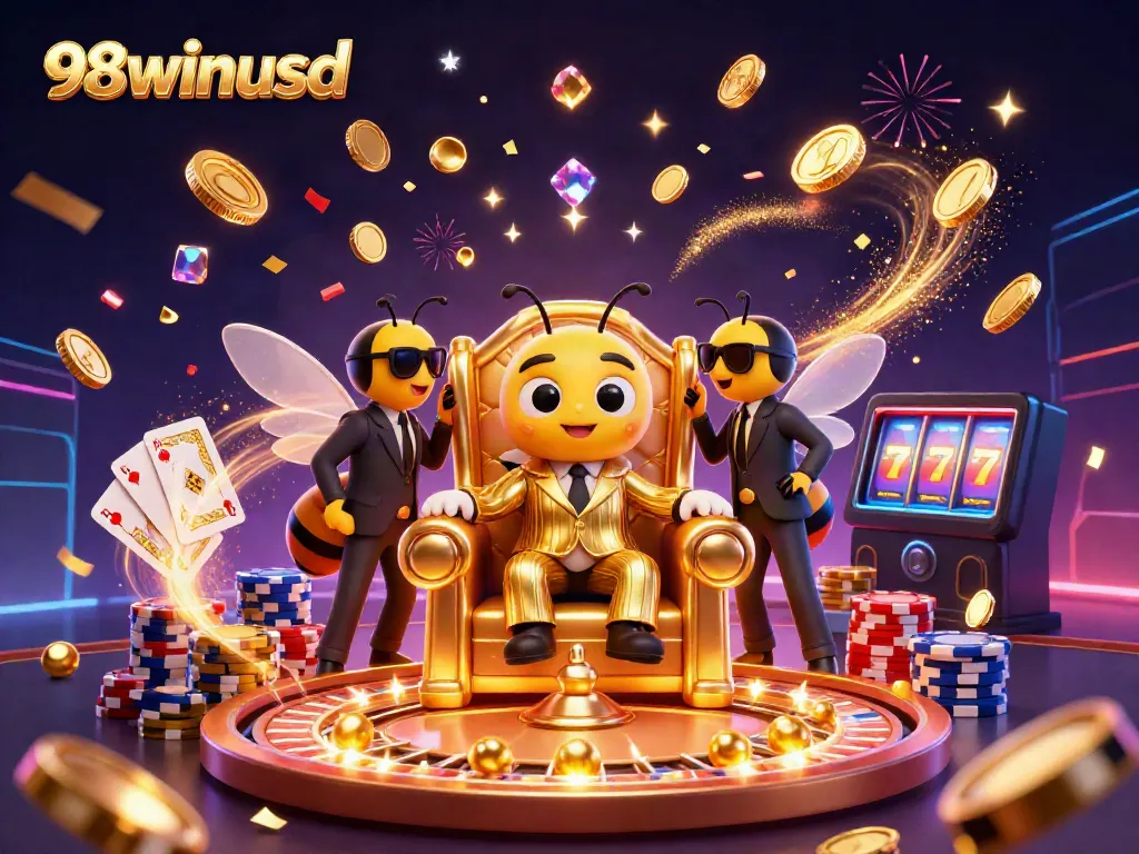 Experience the excitement at 98winusd with dynamic characters and casino elements in an engaging atmosphere.
