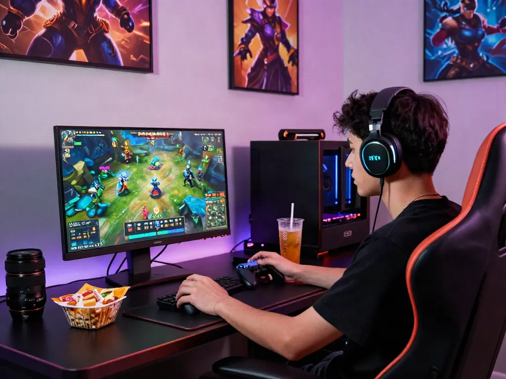 Pengguna menikmati Kanjengslot di ruang permainan modern dengan monitor cerah dan suasana yang menyenangkan.