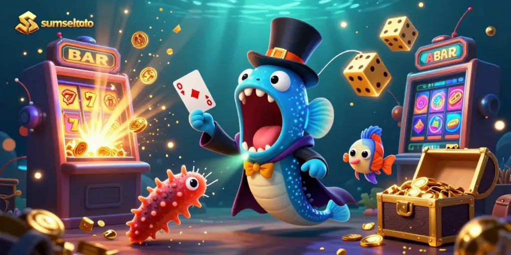 Engage with exciting games at sumseltoto featuring magical underwater characters and vibrant slot machines.