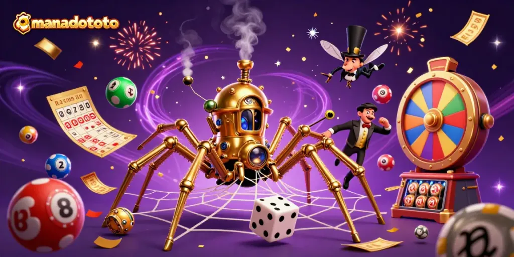 Engage with manadototo while enjoying a lively 3D illustration filled with vibrant gambling elements.
