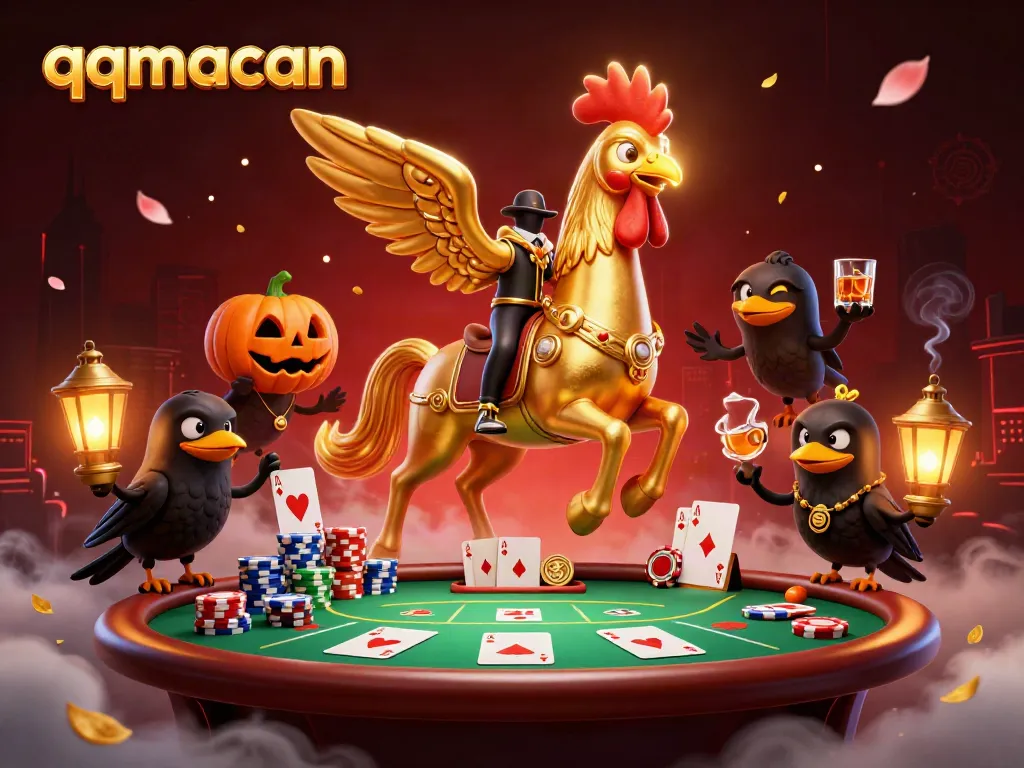 Experience thrilling gameplay with qqmacan in this vibrant casino scene featuring dynamic characters and poker elements.