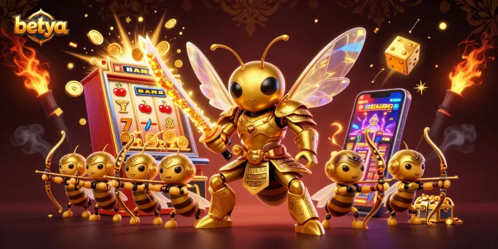 Engage with Betya's thrilling casino adventure featuring vibrant icons and enchanting characters.