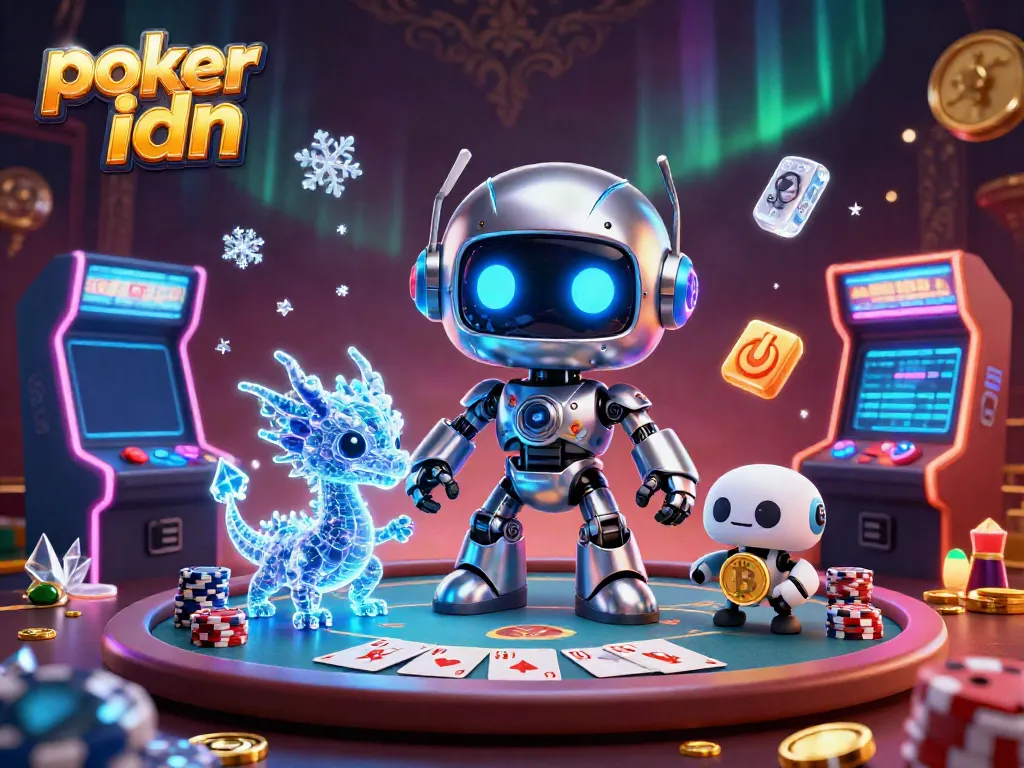 Mainkan poker idn dengan robot cyberpunk dan elemen permainan yang dinamis.