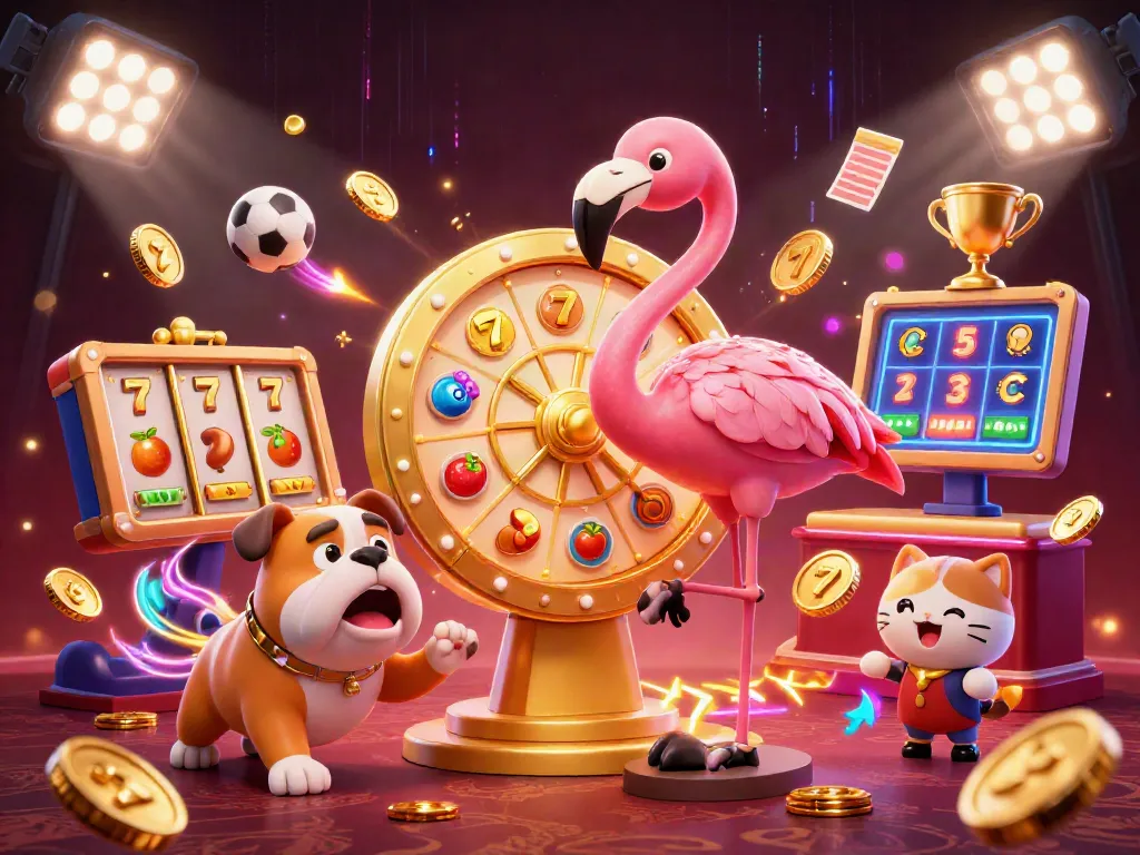 Spin and win with mcluck no deposit bonus in this vibrant casino-themed illustration!