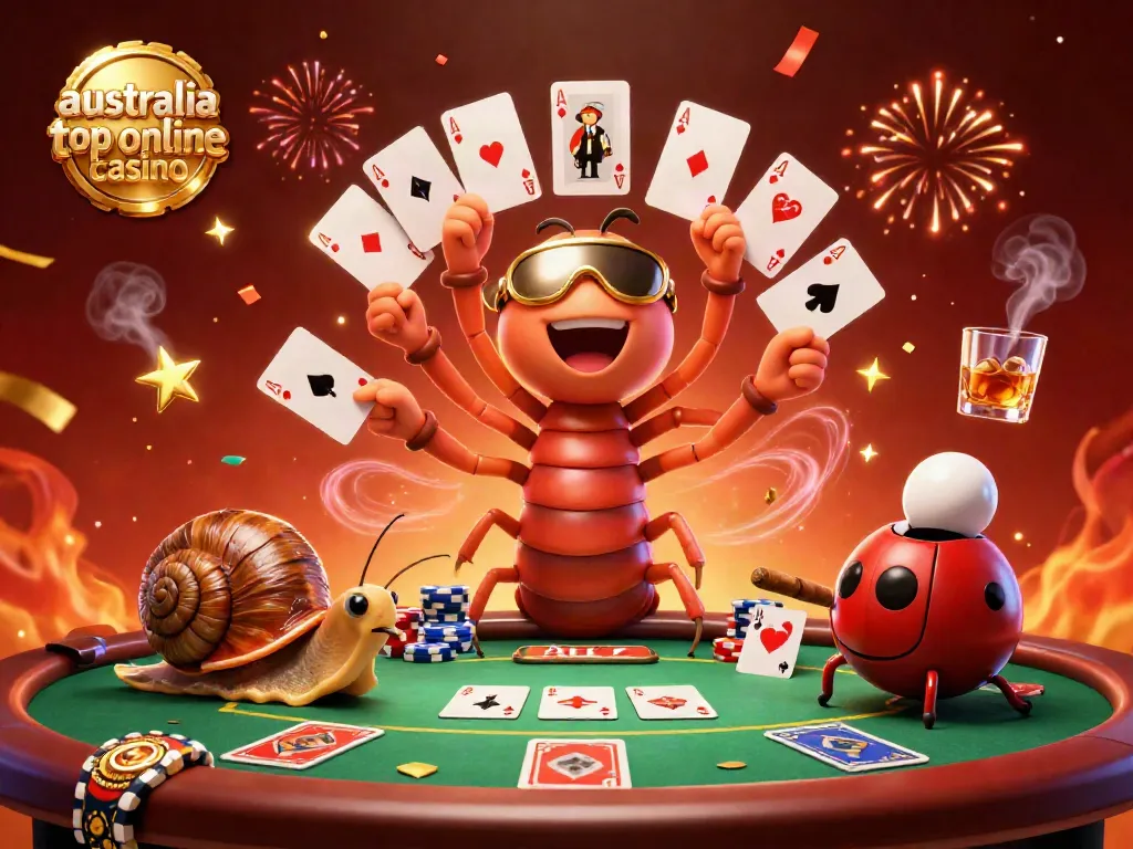 Experience the excitement of the australia top online casino with a lively dealer and animated characters at play.