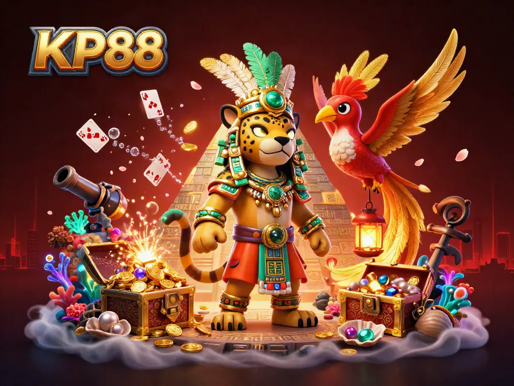 Experience thrilling gameplay at KP88 with an energetic scene filled with vibrant casino elements.